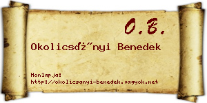 Okolicsányi Benedek névjegykártya