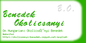 benedek okolicsanyi business card